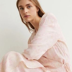 H&M Light Pink Floral Wrap Dress